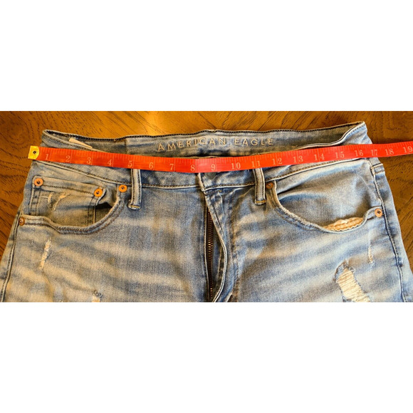 American Eagle Mens Jeans 34X34 Blue Slim Fit Distressed Air Flex 360 Denim - Picture 5 of 6